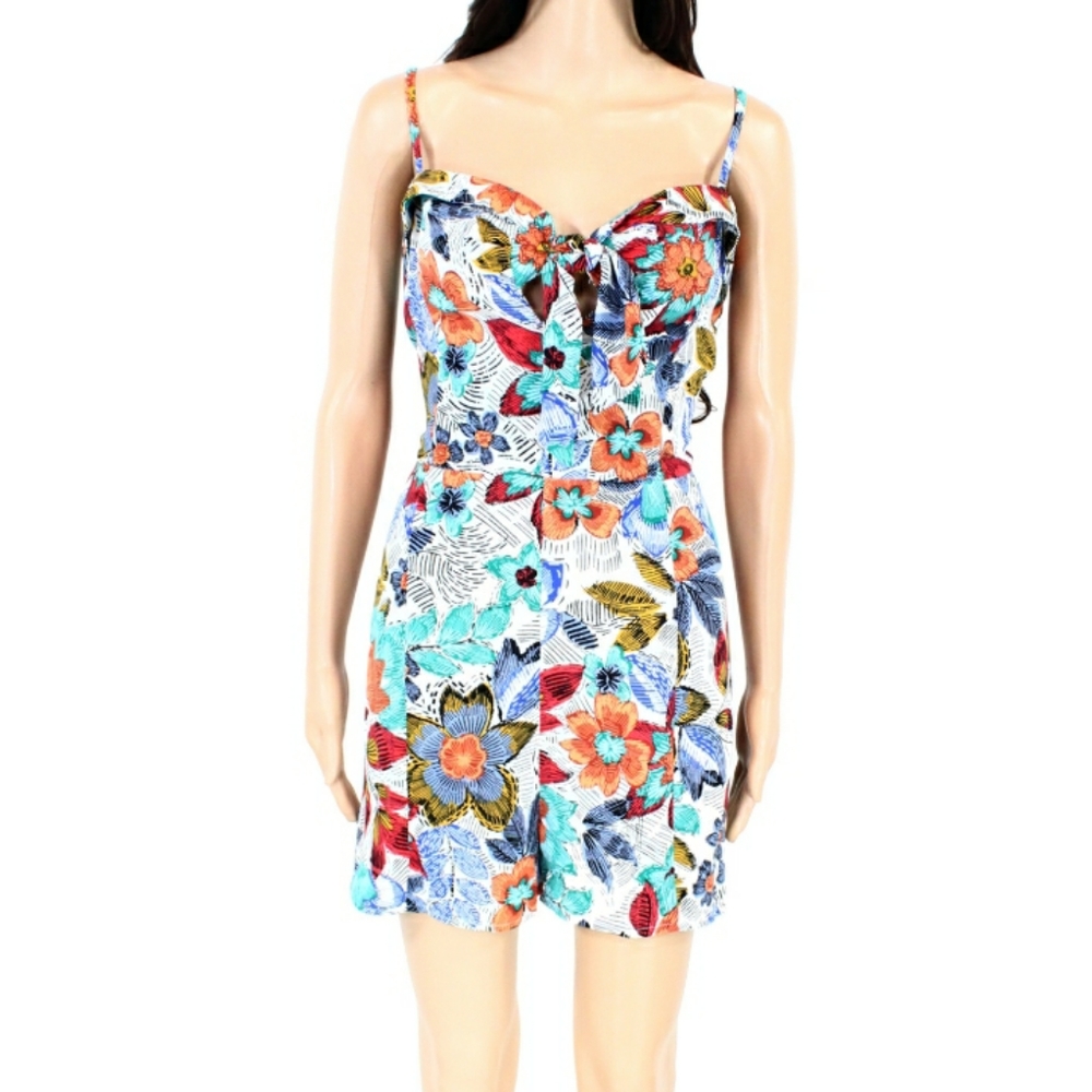 NWT Charmed Hearts Floral Tie-front Romper